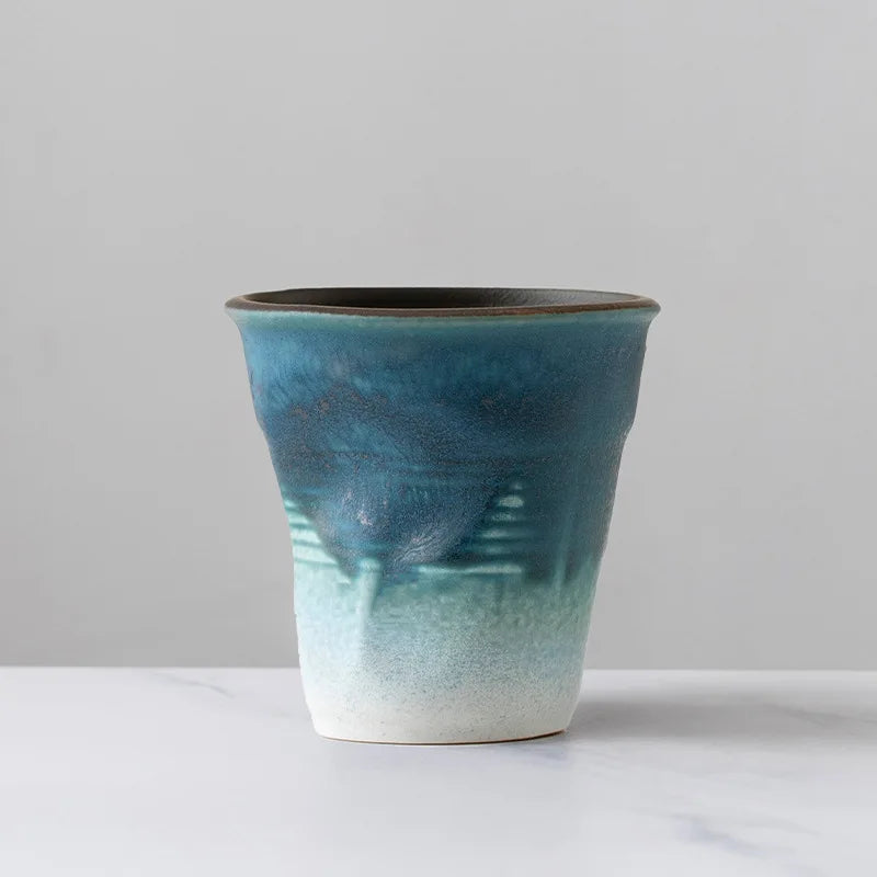 Creative Japanese Retro Ceramic Coffee Mugs | Stylish Latte Cups