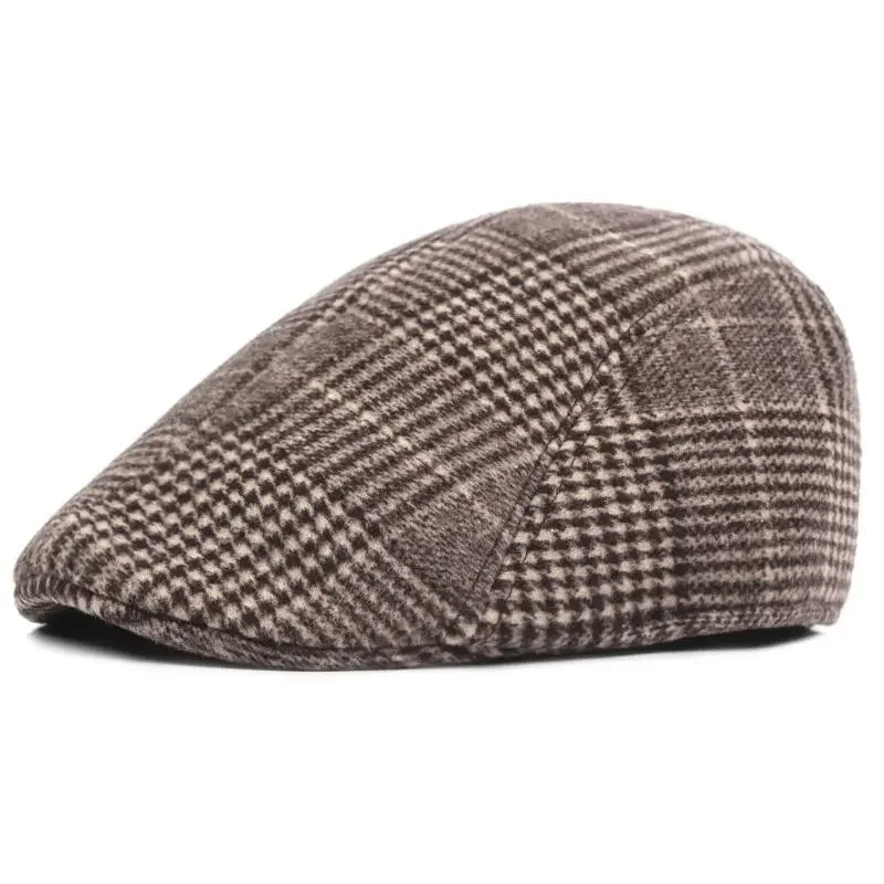 Men's Plaid Newsboy Beret Hat | Retro Octagonal Cap for All Seasons