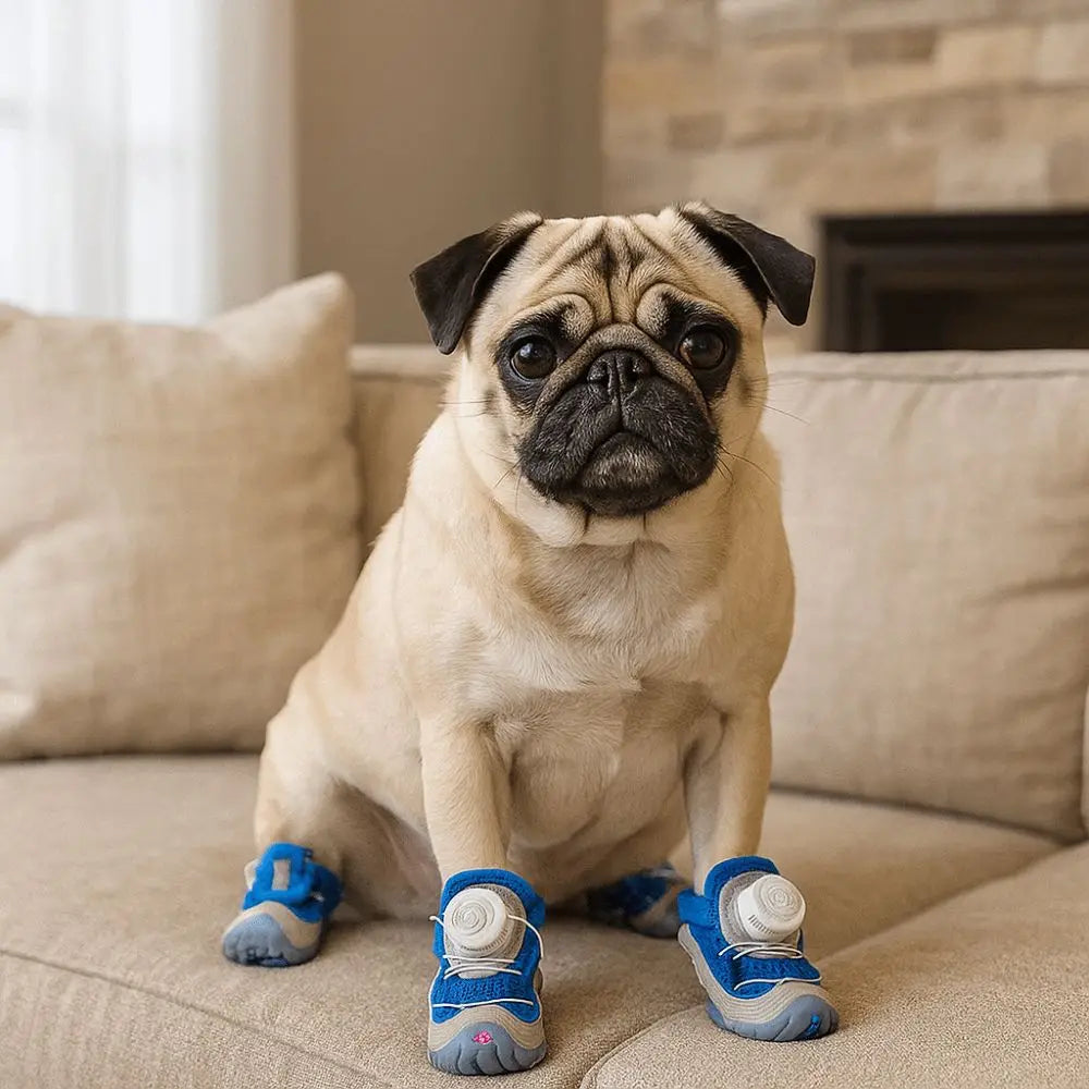 Adjustable Breathable Dog Mesh Shoes | Reflective Pet Boots Set