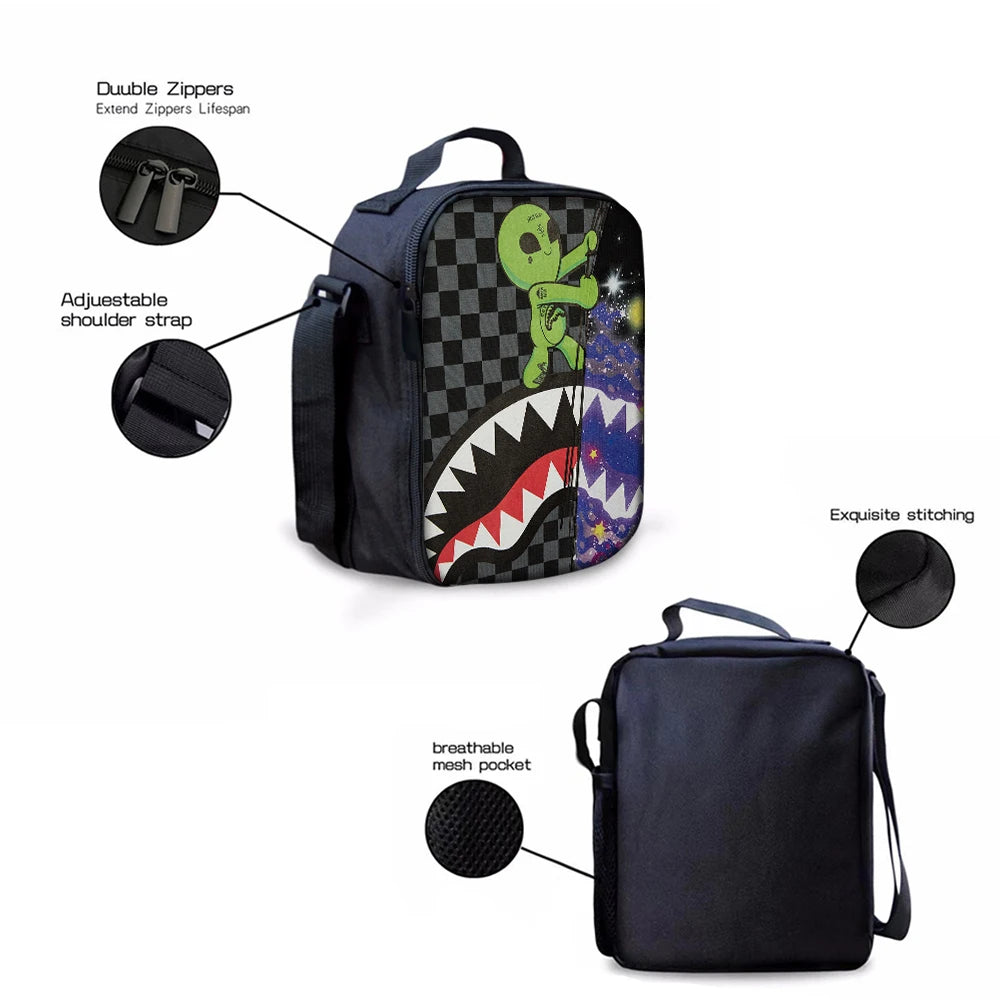 Trendy Shark Graphic Backpack Set | Ideal for School & Adventures