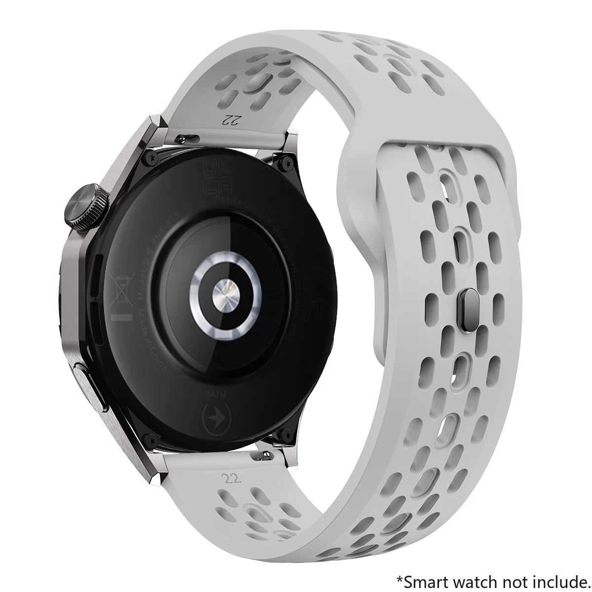 Breathable Sports Silicone Watch Strap - Replacement Bands for Smartwatches