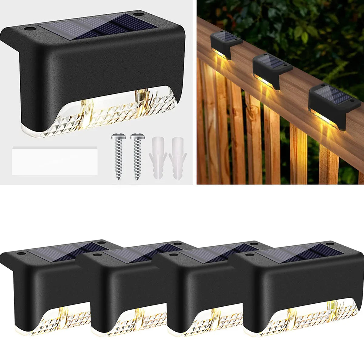 Solar Powered Deck Lights | Waterproof LED Step Lights