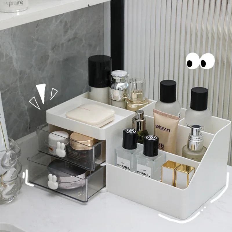 Clear Desktop Cosmetics Storage Box | Stylish Organizer & Rack