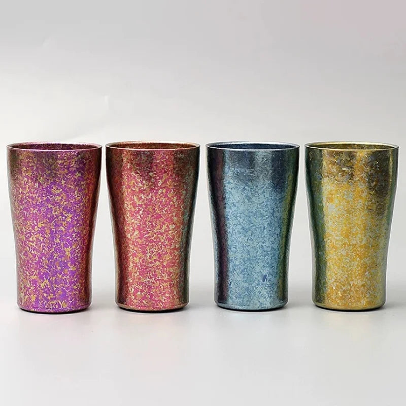 Vintage Pure Titanium Coffee Mug | Double-Layer Insulated Design
