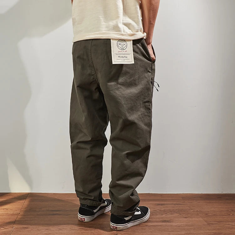 Men's Baggy Tapered Casual Cotton Pants for All Seasons