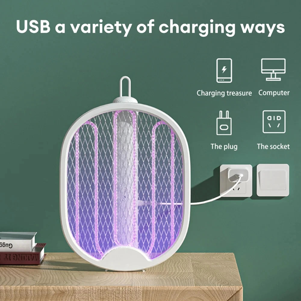 Foldable Electric Mosquito Killer Racket | UV Zapper & Rechargeable