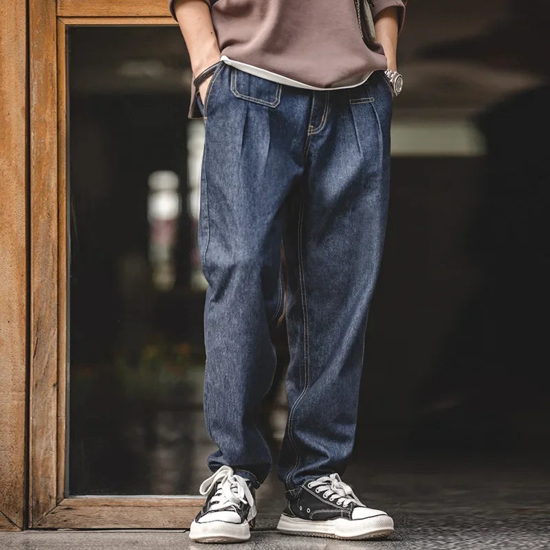 Men's Retro Baggy Denim Jeans | Wide Leg Casual Trousers