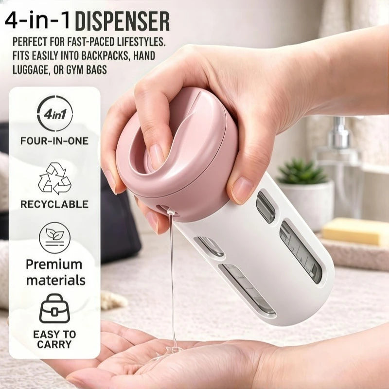 4-in-1 Leakproof Travel Bottle Set for Toiletries & Cosmetics