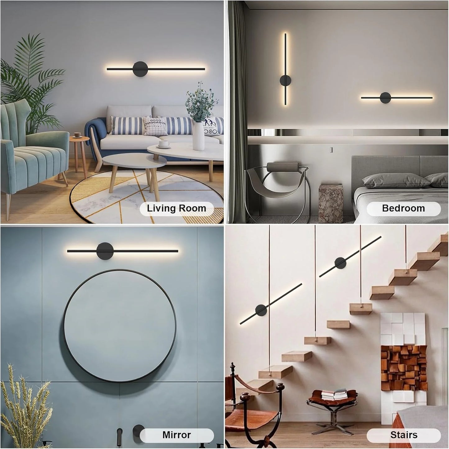 Apliques de pared a pilas | Iluminación recargable USB regulable