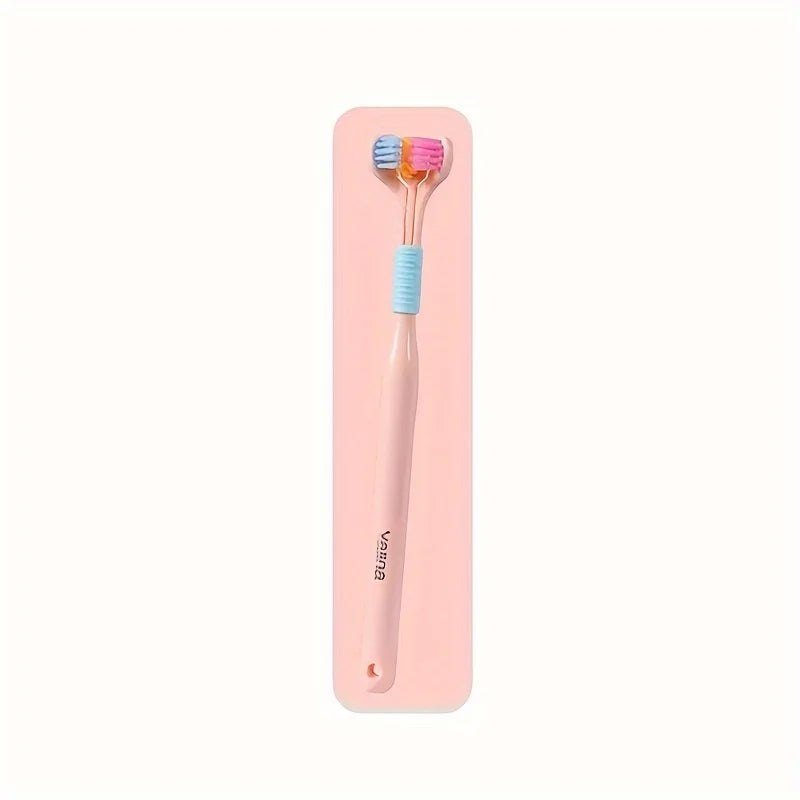 Three-Sided Toothbrush with Ultra-Fine Soft Bristles for Deep Cleaning