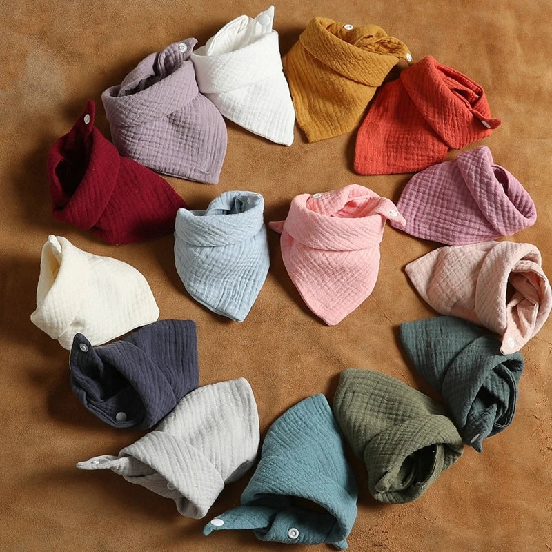 5 Pcs Baby Feeding Drool Bibs | Soft Cotton Bandana Bibs