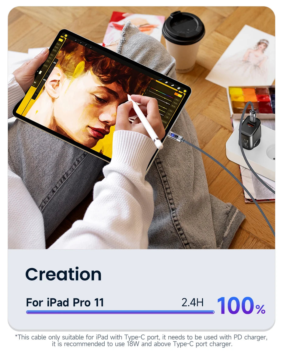 100W USB-C to USB-C Cable | Fast Charging & Data Transfer