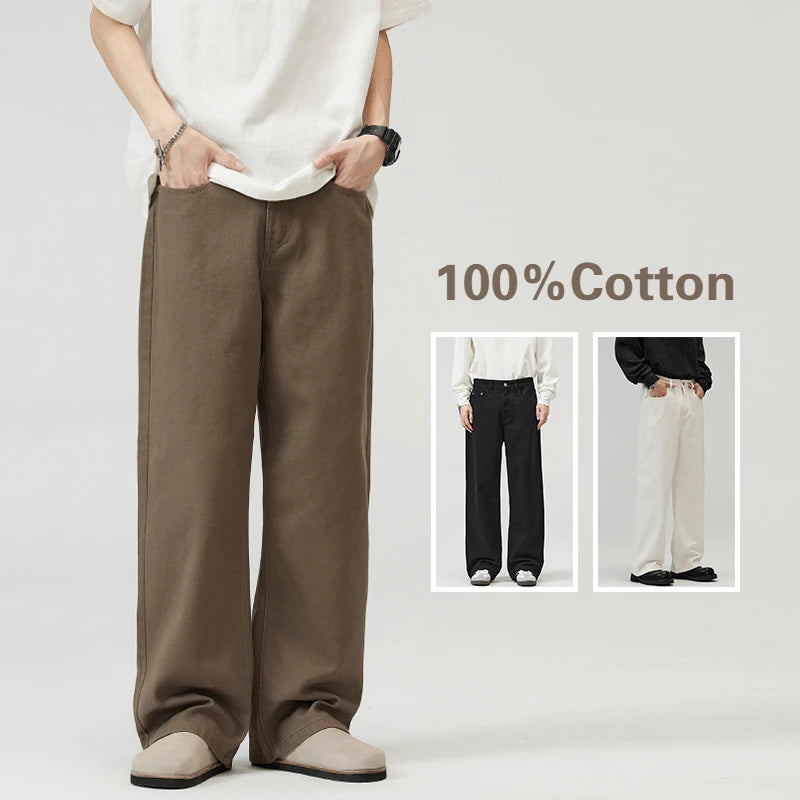 Men's Comfortable Baggy Straight Jeans | Casual Fashion Denim Pants