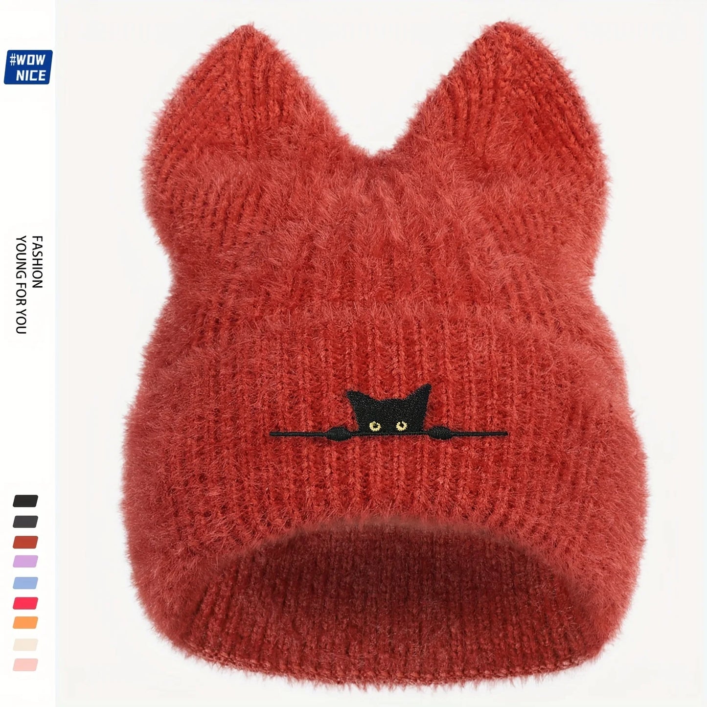 Cat Ears Knitted Hat | Warm Woolen Beanie for Cute Winter Style