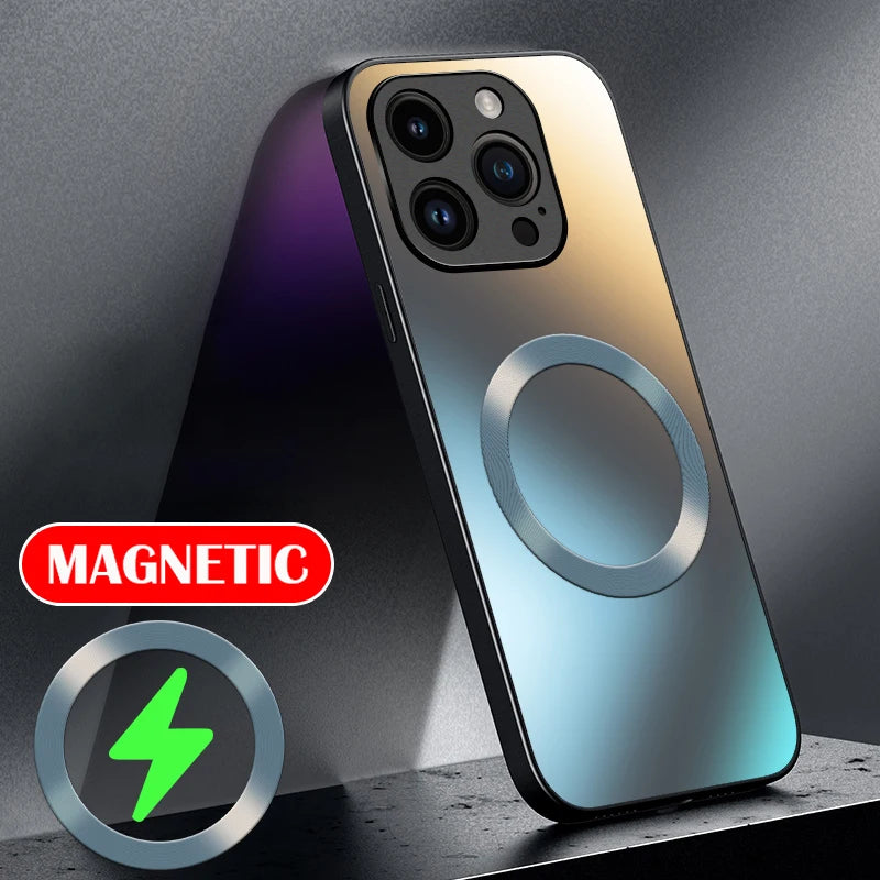 AG Matte Silicone Hard Case For Magsafe iPhone 17 Air 16 16E 15 14 13 12 11 Pro X XS Max Mini Plus Frosted Phone Magnetic Cover