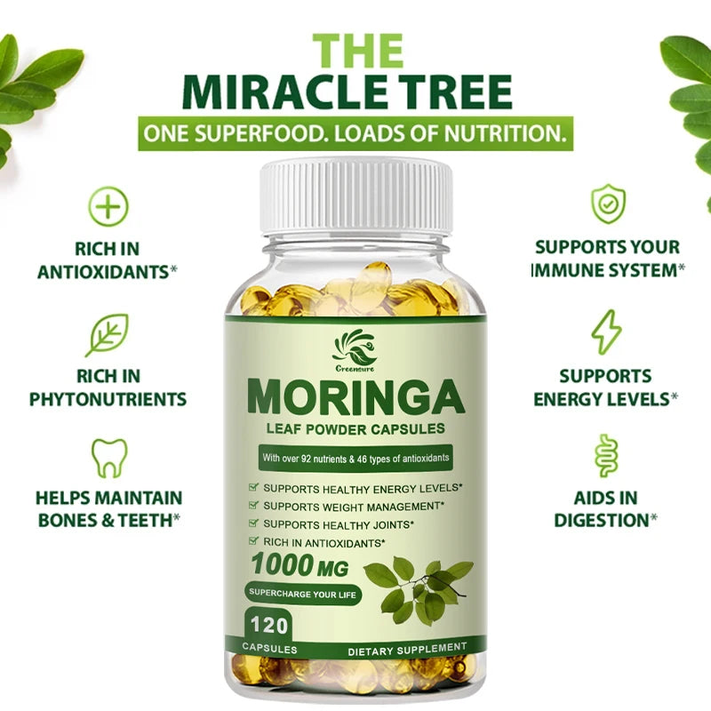 Organic Moringa Oil Capsules for Metabolism & Inflammation Relief