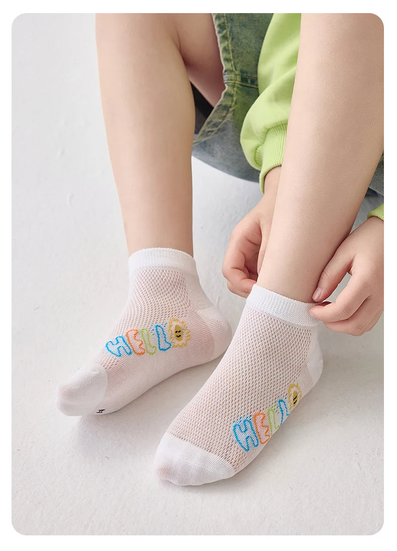 Thin-Style Children's Mesh Boat Socks | Sports Socks for Kids
