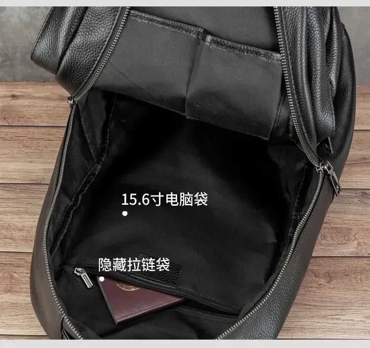 Men's Genuine Leather Business Backpack | Stylish & Functional