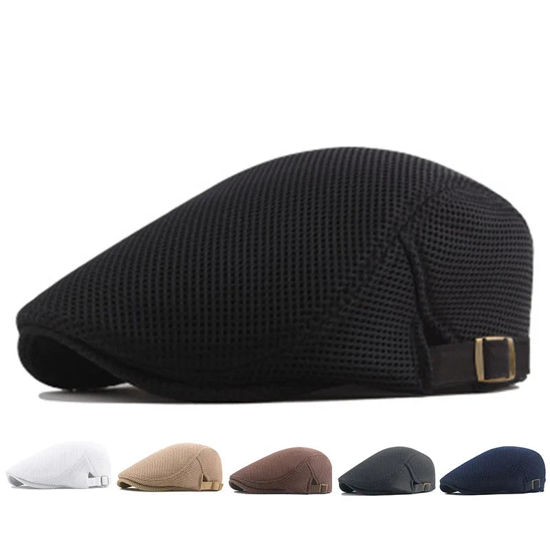Men's Adjustable Mesh Newsboy Caps | Trendy Spring & Summer Style