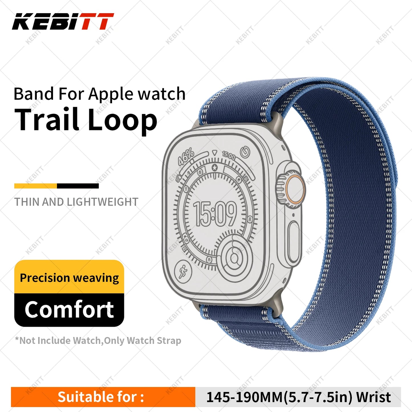 High-Quality Nylon Strap for Smartwatches | Natural Titanium Finish