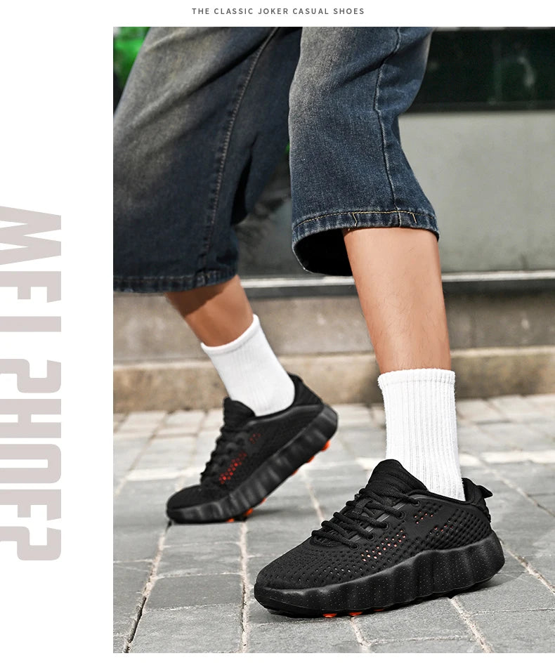 Men's Casual Thick Sole Sneakers | Breathable Summer Walking Shoes