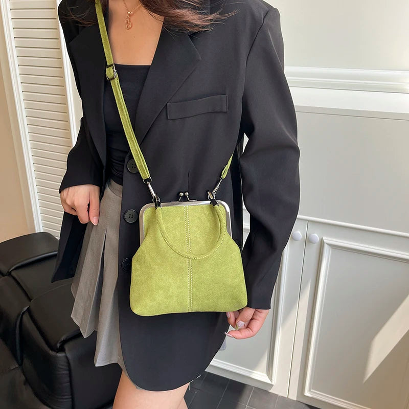 Bolso Bandolera Grande Vintage con Clip para Mujer | Elegante y Práctico