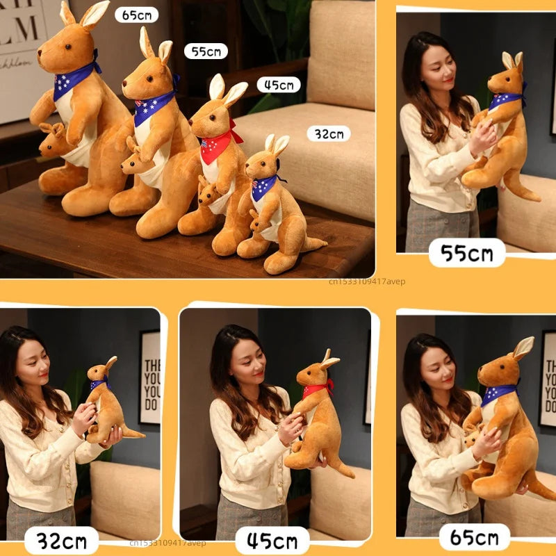 Lifelike Kangaroo Plush Toy | Mum & Baby Simulation Toy