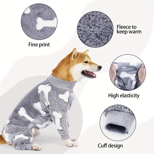 Pijama de invierno para perros grandes | Onesie cómodo