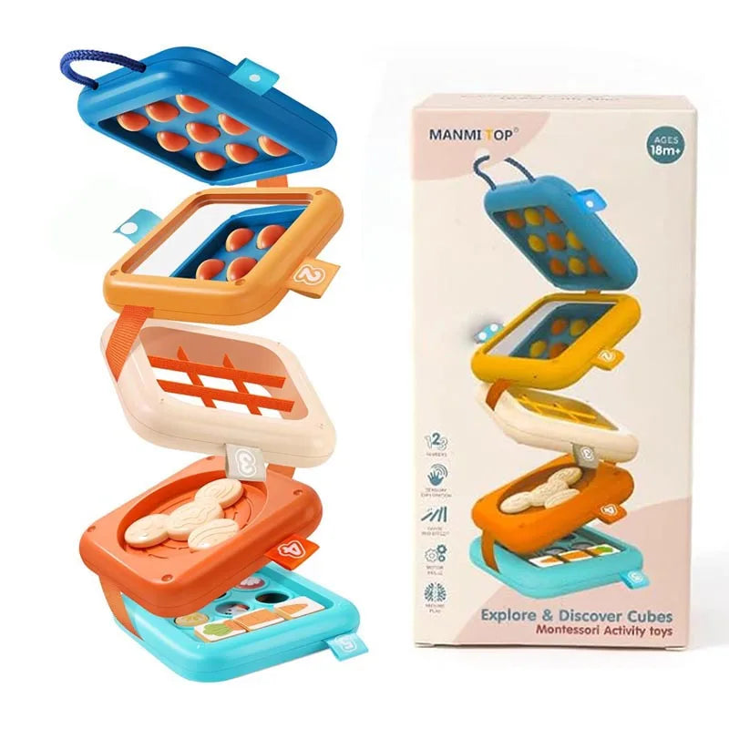 Montessori Busy Board Activity Cube | Sensory Toys for Kids 1+
