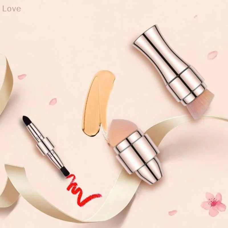 4 In 1 Makeup Brush Set | Retractable Travel-Friendly Beauty Tool