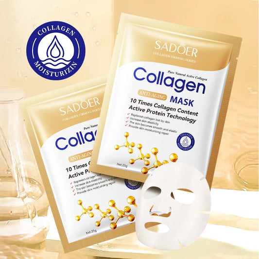 10pcs Anti-Wrinkle Collagen Face Masks | Moisturizing & Brightening