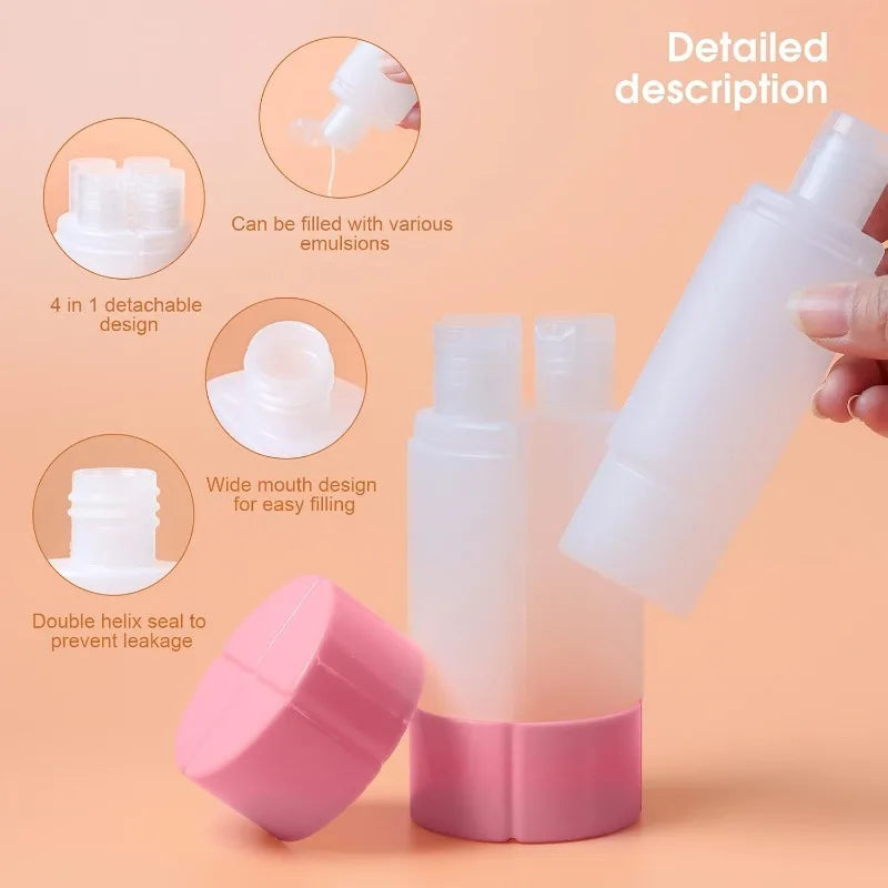 4-in-1 Leak-Proof Travel Bottle Set | Perfect for Gym and Camping