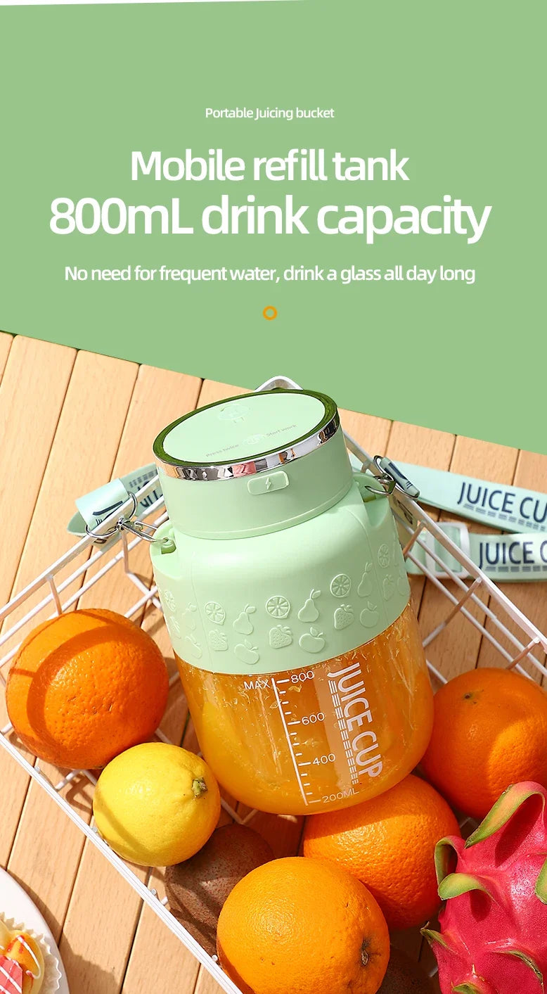 Wireless Portable Juicing Bucket | 800ml Fresh Fruit Juicer