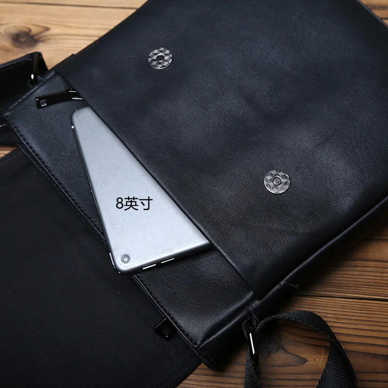 Bolso de hombro de cuero casual para hombre | Bolso elegante de gran capacidad