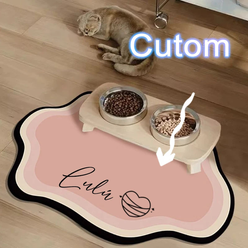 Cute Non-Slip Diatom Mud Pet Feeding Mat | Waterproof Home Decor