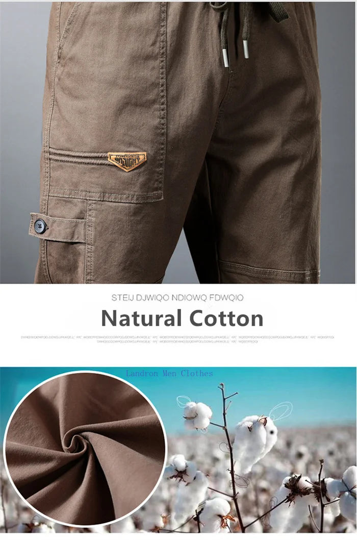 Plus Size Cotton Joggers for Men | Comfortable Ankle-Length Pants