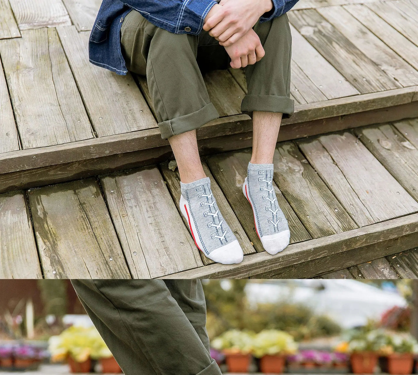 Men's Casual Denim Pattern Socks | Stylish Ankle Comfort