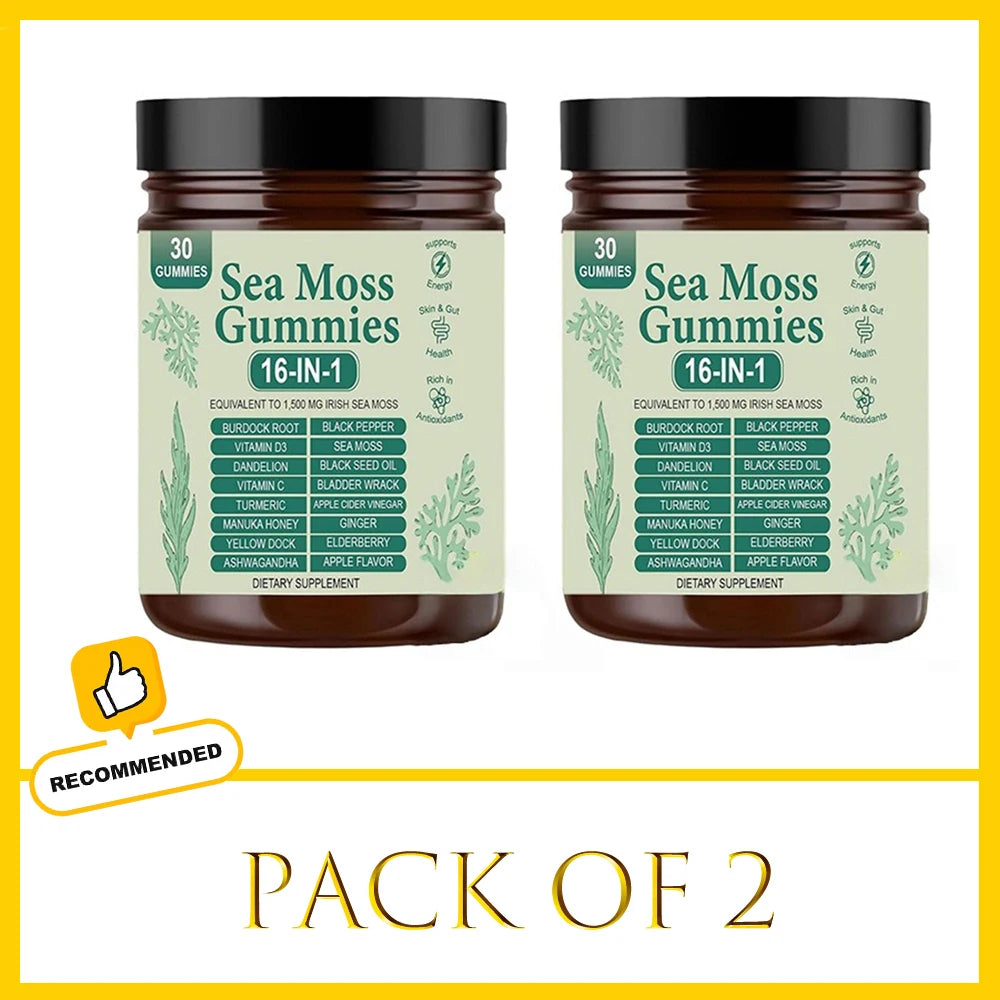 16-in-1 Sea Moss Gummies with Turmeric & Vitamin C | Immune Support