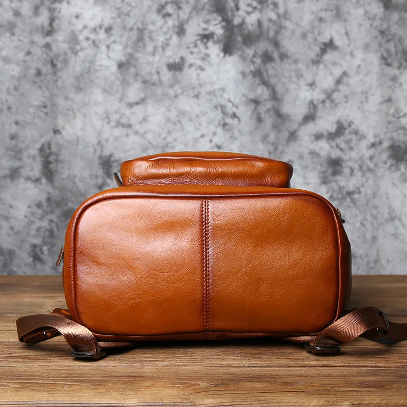 Mochila retro de cuero para hombre | Elegante bolso de viaje y escolar