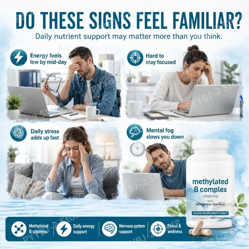 Methylated B Complex Capsules for Energy & Neurological Health