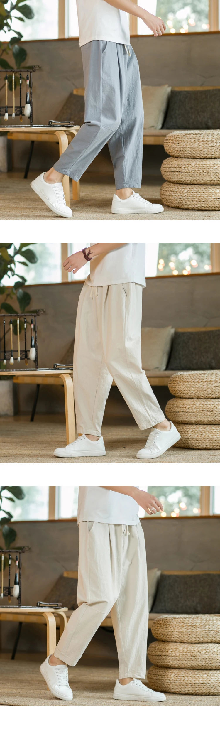 Men's Casual Cotton Linen Trousers | Breathable Stylish Pants