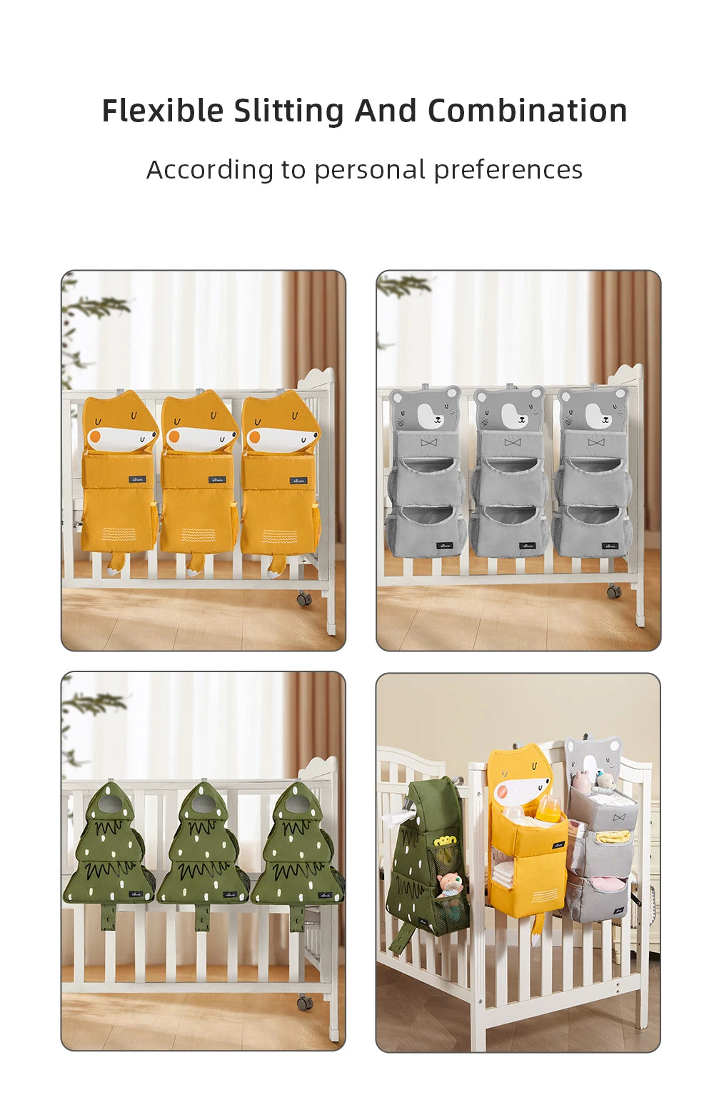Cartoon Baby Crib Hanging Storage Bag | Multi-functional Organizer