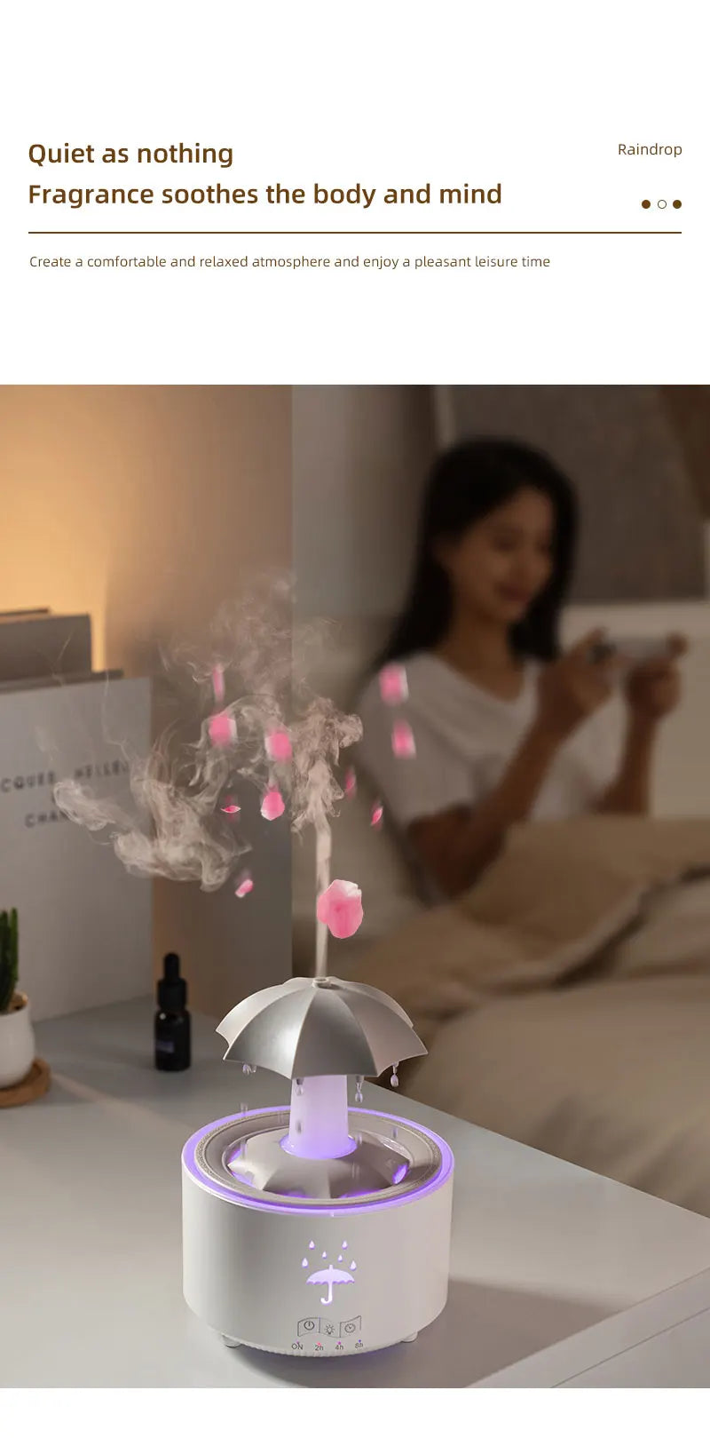 Cloud Rain Humidifier & Aroma Diffuser | Remote Control Night Light