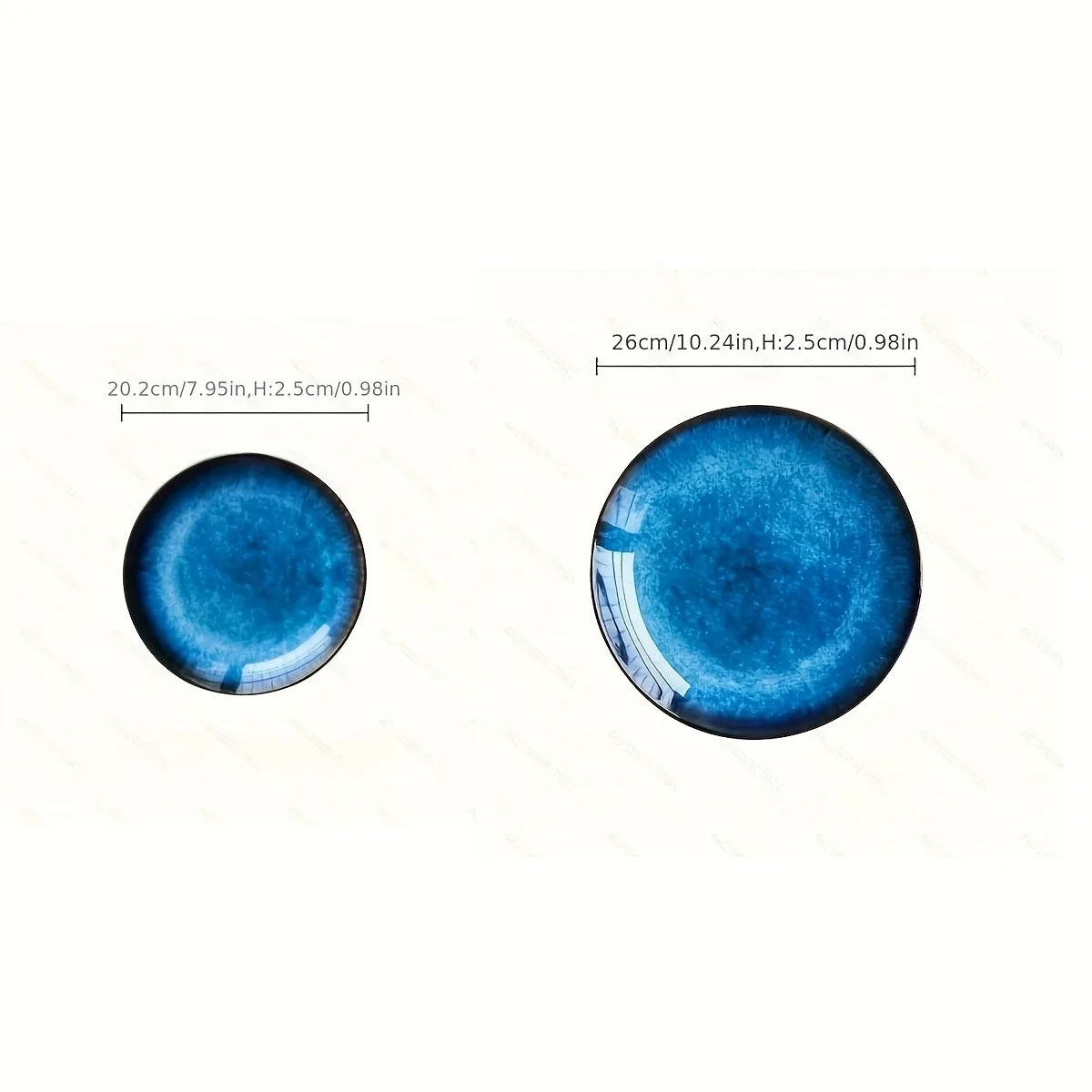 Stylish Ceramic Cat Eye Blue Plate | Elegant Dining Essential