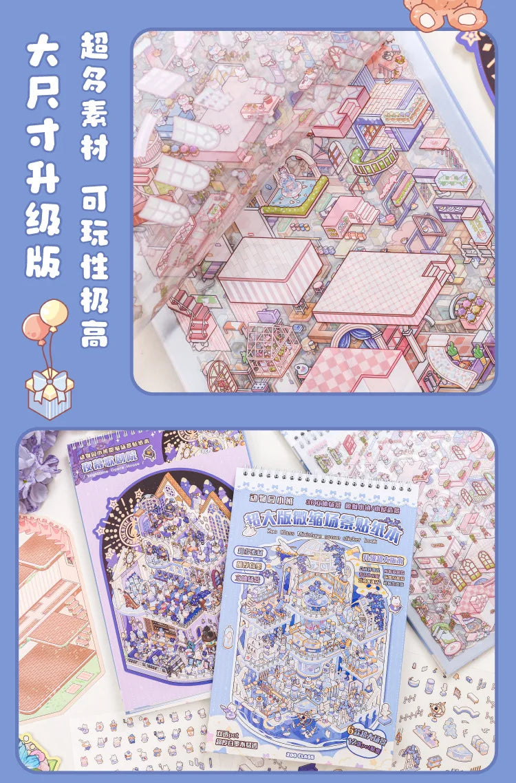 20 pcs Super Large Miniature Scene Stickers | Fun DIY Educational Craft