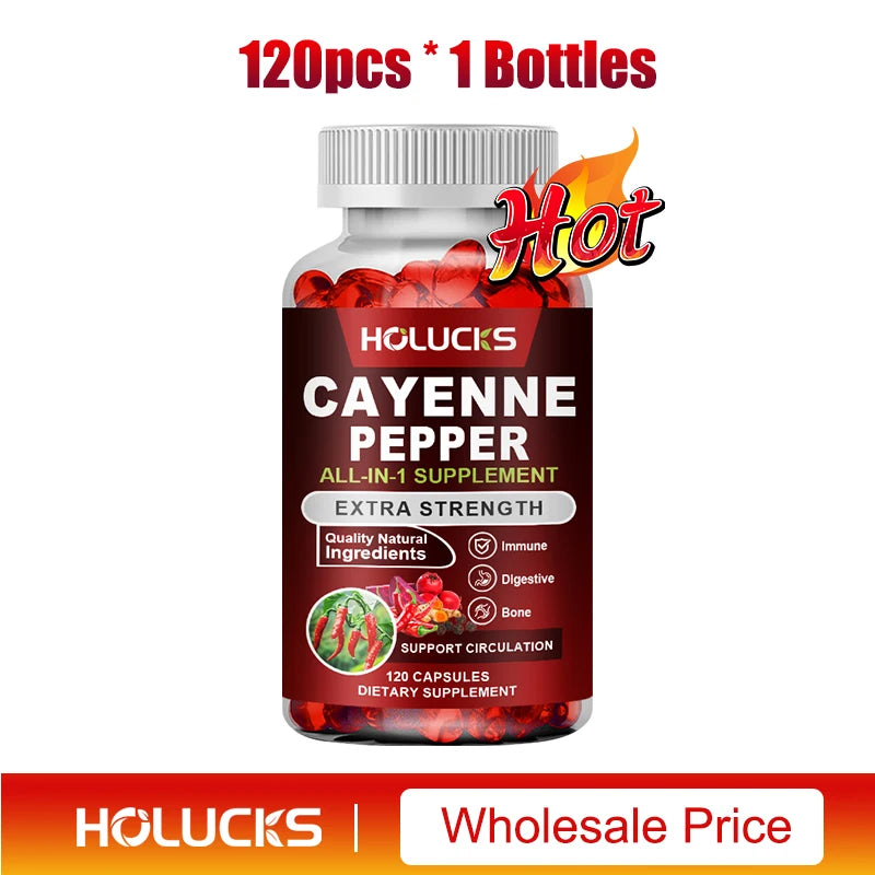 Cayenne Pepper Capsules with Vitamin D3 & K2 | Boost Health & Wellness