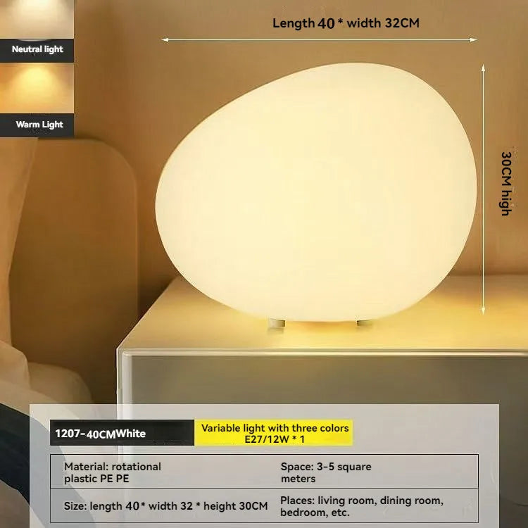 Modern Minimalist Cobblestone Night Light | Chic Decorative Table Lamp