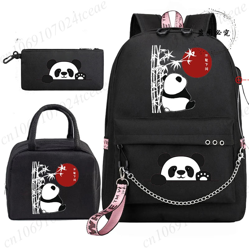 Adorable 3D Panda School Bag Set for Teens | Stylish & Practical