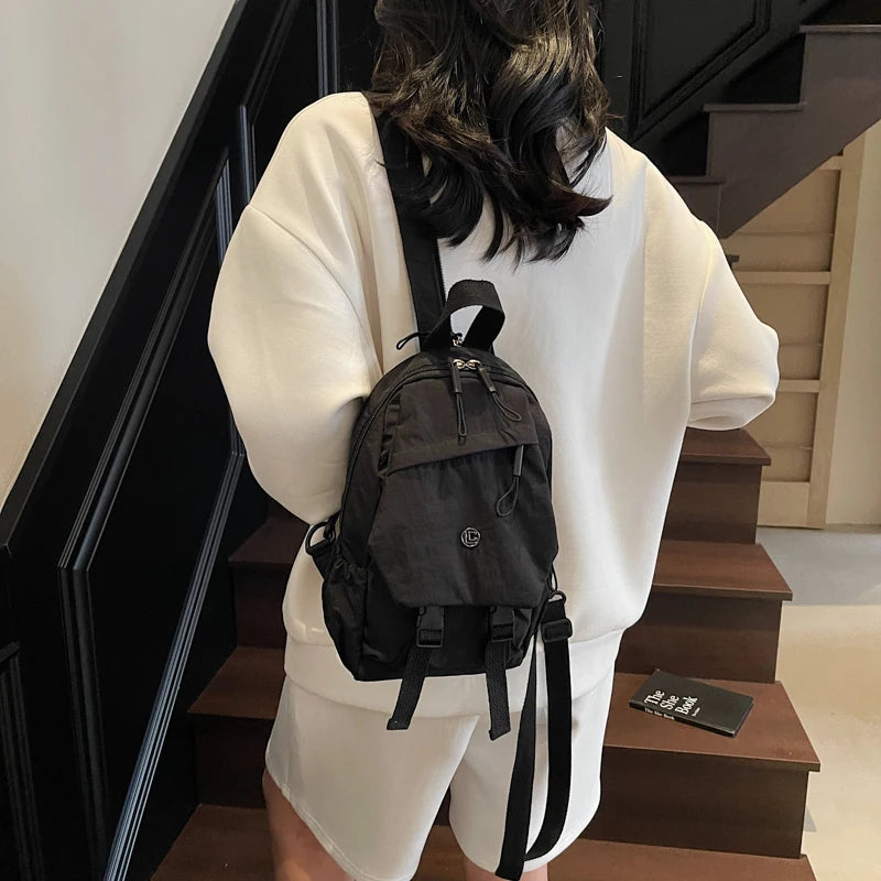 Versatile Solid Color Unisex Small Backpack | Large Capacity Design