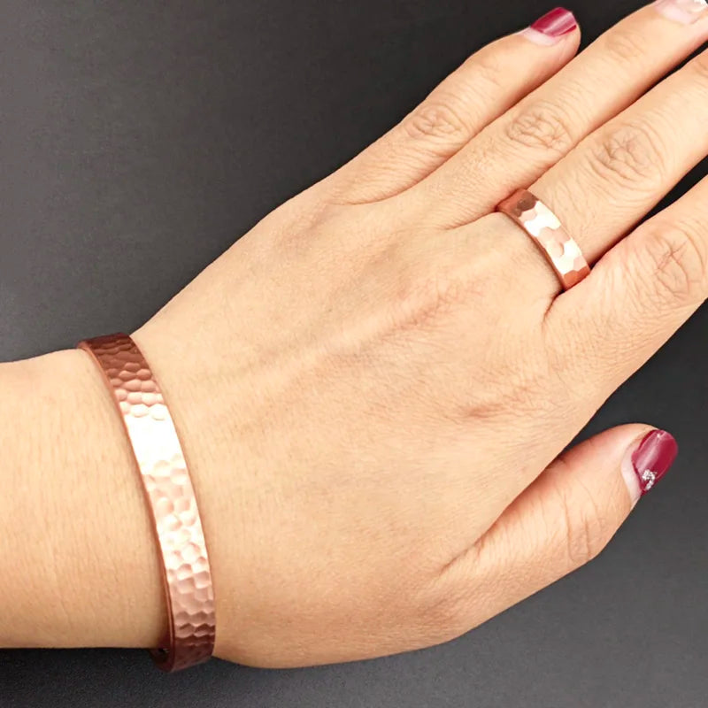 Magnetic Pure Copper Bracelet | Vintage Rose Gold Cuff Bangle